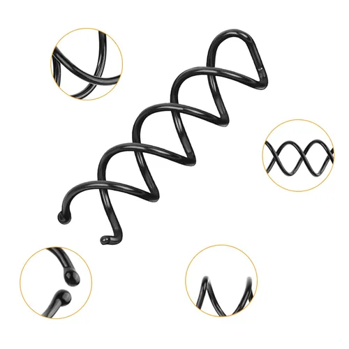 Vista 3 de Horquillas para el cabello en espiral (paquete de 10) – Diseño de sacacorchos duradero antiarañazos para peinados de moño sin esfuerzo – (negro)