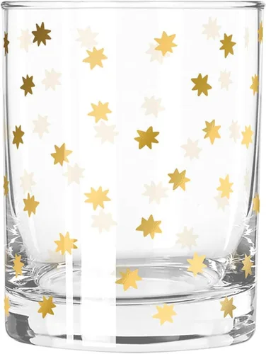 Vista 5 de Slant Collections Vasos de cóctel de Navidad doble de vidrio antiguo de 12 onzas, nudos y lazos