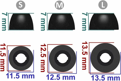 Vista 3 de Almohadillas de espuma compatibles con Galaxy Buds 2 Galaxy Buds Pro SM-R177 SM-R190, 6 pares de tamaños S/M/L, almohadillas de espuma viscoelástica