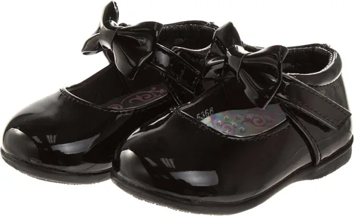 Vista 3 de Josmo Zapatos para caminar para bebés Zapatos planos Mary Jane para niños y niñas, zapatos de vestir formales, mocasines para caminar, cuna, lazo