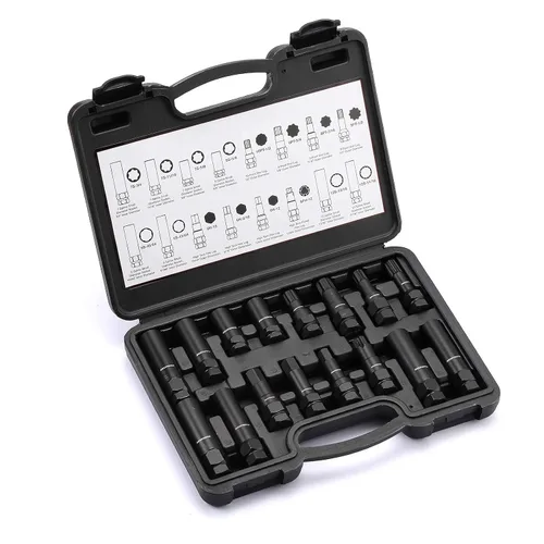 Vista 8 de MIXPOWER Juego de 8 llaves de tuerca de llanta métricas SAE y para una fácil extracción de tuercas de bloqueo en el mercado de accesorios 5, 6, 7