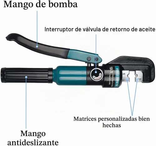 Vista 2 de DN Mate Herramienta de prensado hidráulico/crimpadora hidráulica para herrajes de barandilla de cable de acero inoxidable, herramienta de prensado