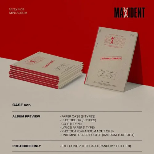 Vista 2 de Stray Kids - MAXIDENT CASE Version BANG CHAN Cover incl Album PreOrder Benefit Extra Photocards