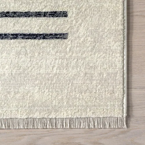 Vista 7 de nuLOOM - Alfombra con Borlas Performance Keeva Beige/Marfil, 5' x 7'10", Abstracta, Suave y Acogedora, Alta Resistencia al Tráfico, Resistente a