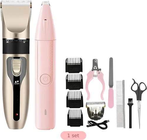 Vista 6 de 13-Piece Pet Grooming Kit, Low Noise Pet Clippers with Replaceable Blade Head, Includes 4 Limit Combs, Nail Grinder, Nail Clipper, File, Comb
