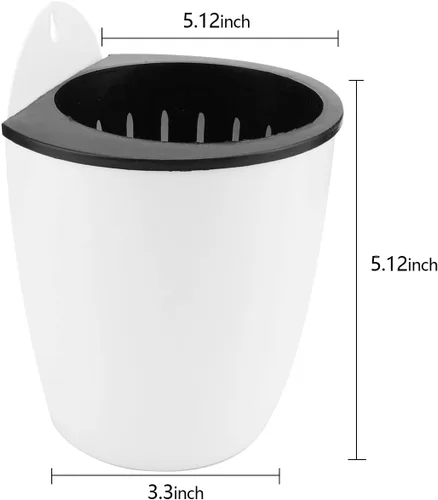 Vista 5 de Jucoan Paquete de 9 macetas colgantes de pared de riego automático para plantas de interior, maceta perezosa de plástico blanco de 5 pulgadas con 9