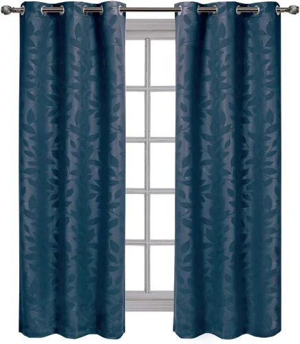 Vista 6 de Royal Hotel - Panel de cortina de blackout para ventana Paisley Jacquard, para colgar en arandelas, par de paneles/ juego de 2 paneles.
