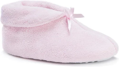 Vista 7 de MUK LUKS Botas de microchenilla con lazo de satén para mujer Negro