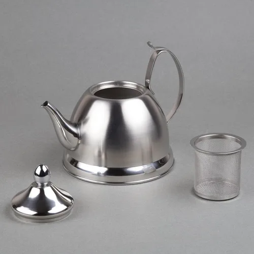 Vista 6 de Creative Home Nobili-Tea - Tetera de acero inoxidable de 1.0 cuartos de galón con cesta infusora y parte inferior de aluminio capsulado para una