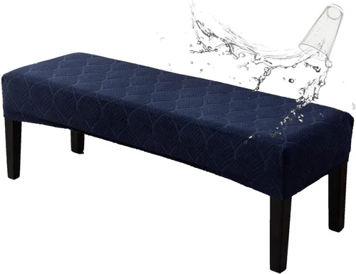Vista 30 de Genina Fundas impermeables para banco de comedor, protector de asiento de banco de jacquard elástico, funda de banco rectangular para dormitorios