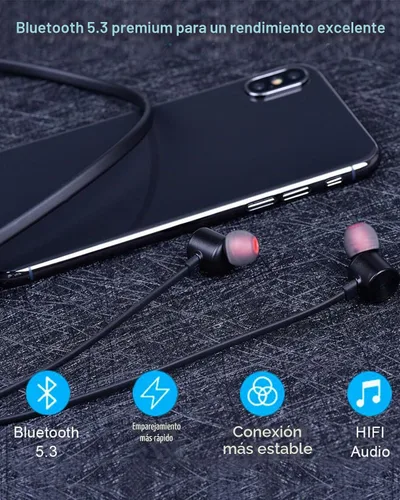 Vista 2 de Auriculares inalámbricos NANAMI, auriculares Bluetooth actualizados, resistencia al agua IPX7, auriculares intrauditivos con micrófono, banda