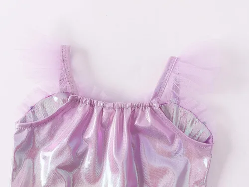 Vista 4 de AmzBarley Disfraz de sirena para niñas pequeñas, disfraz de princesa de cumpleaños, Halloween, cosplay, con accesorios