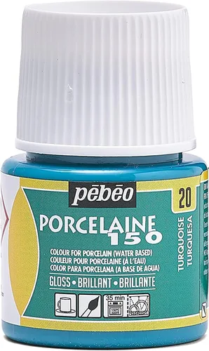Vista 24 de Pebeo Porcelaine 150 - Pintura para porcelana de alto brillo a base de agua, botella de 45 ml - Negro abismo