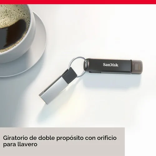 Vista 7 de SanDisk Unidad flash iXpand Luxe de 64 GB con conectores Lightning y USB-C. Funciona con iPhone 14 y más antiguos - SDIX70N-064G-GN6NN