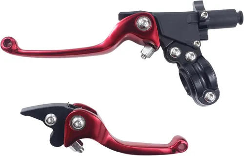 Vista 6 de Palancas universales de freno de embrague de 7/8 pulgadas de 0.866 in para CRF70 CRF110 XR 50 XR 70 XR 110 ATV Pit Dirt Bike (rojo)