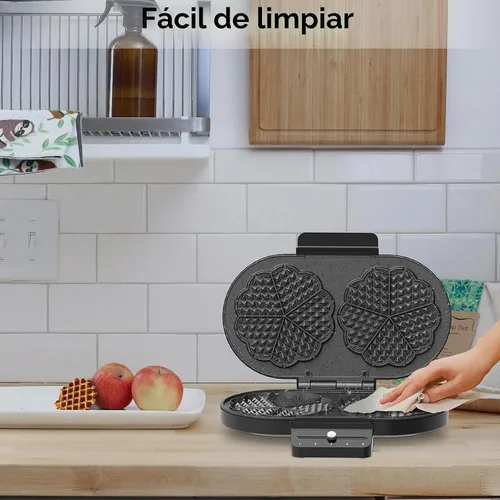Vista 4 de Máquina para hacer gofres en forma de corazón: máquina eléctrica para hacer gofres antiadherente, pequeña máquina para hacer gofres Black And Decker
