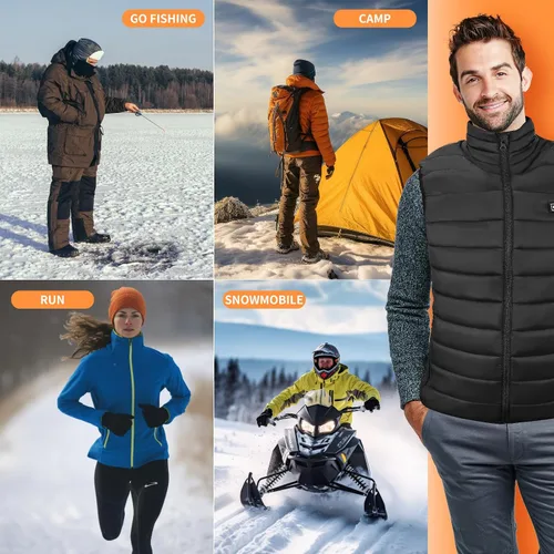Vista 6 de bellaciao Heated Vest 5v 2a USB Charging Heating Vest for Men Women not included battery