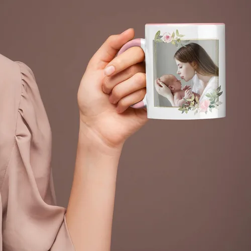 Vista 4 de Regalos para el primer día de la madre, taza de café personalizada con foto y nombre, 11 o 15 onzas, 10 opciones de color, taza personalizada
