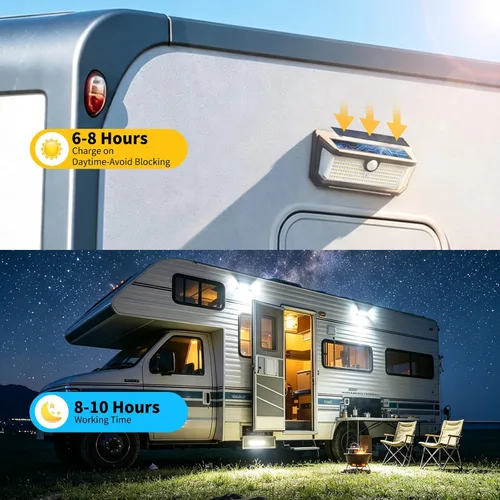 Vista 6 de SUPAREE Luz solar magnética RV con luces ámbar