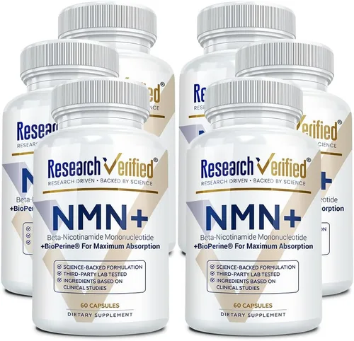 Vista 8 de Research Verified NMN - Boost Cellular Energy, Support Healthy Aging & Vitality - 500mg Pure NMN - 60 Capsules - 1 Bottle