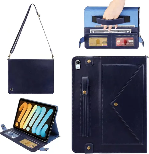 Vista 80 de Funda tipo bolso para iPad mini de 5ª/4ª/3ª/2ª/1ª generación de 7.9 pulgadas, Techcircle funda ligera tipo folio con soporte bandolera con billetera