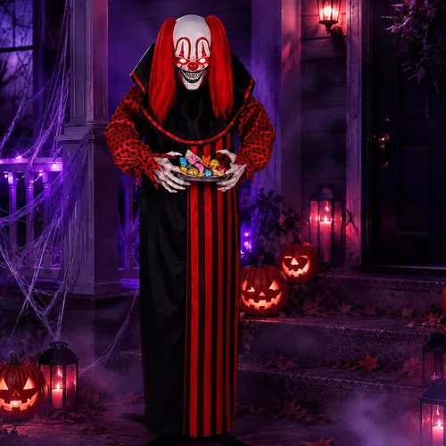 Vista 7 de Decoración de fantasmas animatrónicos de Halloween de 42 pulgadas, calabaza Blanco