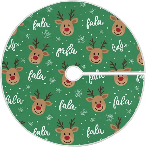 Vista 17 de Falda de árbol de Navidad azul de 36 pulgadas, decoraciones de copo de nieve plateado, tapete de árbol de Navidad para invierno, pequeño