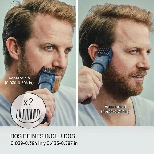 Vista 3 de Panasonic MultiShape - Recortador eléctrico para barba y cabello, 39 longitudes ajustables de corte y sistema avanzado de cuchillas, cortapelos