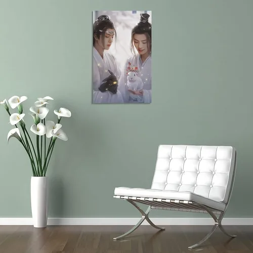 Vista 5 de The Untamed Xiao Zhan Wang Yibo Póster (2) Lienzo decorativo para pared, decoración de habitación, decoración de dormitorio, regalos de 12 x 18