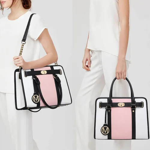 Vista 3 de Bolso de mano de moda para mujer con asa superior bolso de hombro bolso de trabajo con cartera a juego juego de 2 piezas