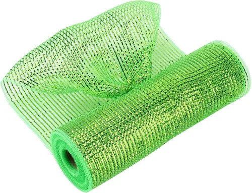 Vista 17 de MEEDEE Cinta de malla dorada de 10 pulgadas de ancho x 30 pies - Rollo de malla metálica decorativa para coronas de árbol de Navidad, guirnalda