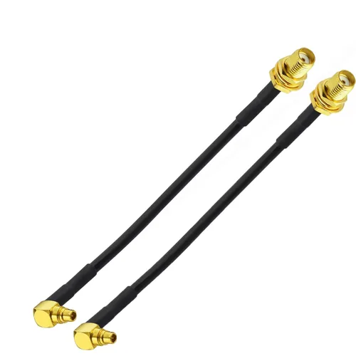 Vista 7 de Superbat MMCX macho de ángulo recto a N conector hembra, cable coaxial RG316 de 6 pulgadas 2 piezas para aplicaciones de RF, radios SDR