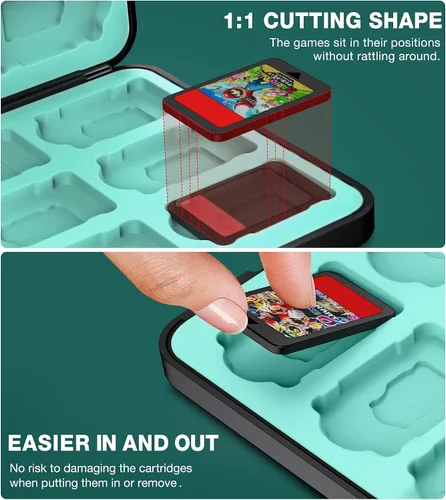 Vista 5 de EUROA Switch - Funda de juego compatible con Nintendo Switch Games Card and Storage 12 Switch Game Cartucho de juego de 12 interruptores carcasa