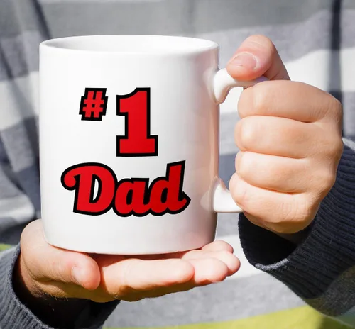 Vista 4 de Retreez - Taza divertida con texto en inglés "No. 1 Dad", 325 ml, tazas de cerámica, mensajes divertidos, sarcásticos, motivacionales, regalos