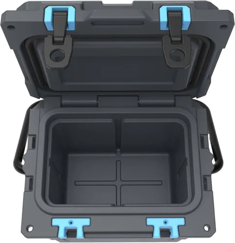 Vista 2 de Cubix Outdoors, Enfriador personal rotomoldeado QuadraX 10QT, hielera dura aislante portátil, retención de frío de 3 días, portaviandas Gris granito