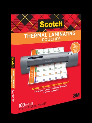 Vista 10 de Bolsas térmicas laminadas mate Scotch, ultra transparentes con acabado mate, tamaño carta 8.9 pulgadas x 11.4 pulgadas, paquete de 20
