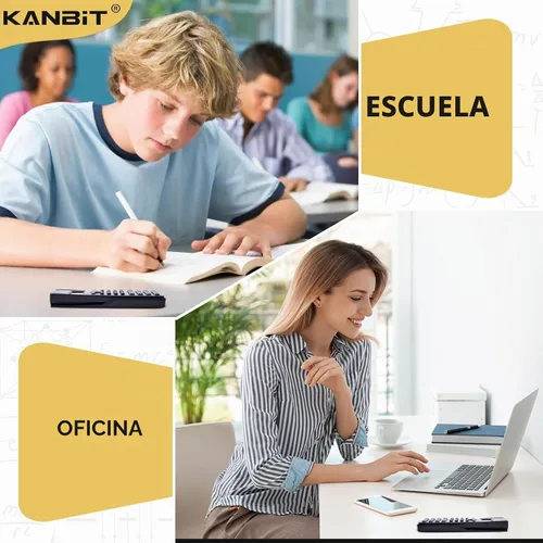 Vista 4 de Calculadora científica, paquete de 2, pantalla transparente de 2 líneas, 240 funciones, calculadora básica AAA funciona con pilas para fracción