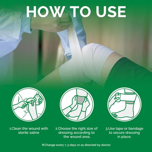 Vista 6 de Apósito súper absorbente para heridas de 4 x 4 pulgadas, paquete individual de curación rápida de heridas, vendajes antiadherentes, almohadillas