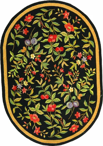 Vista 21 de SAFAVIEH Chelsea Collection - Alfombra decorativa de 1 pies 8 pulgadas x 2 pies 6 pulgadas, color negro, lana de campo francesa enganchada a mano