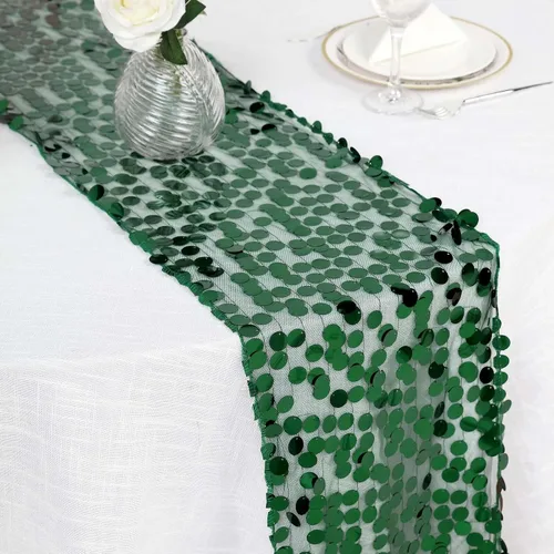 Vista 11 de Efavormart - Camino de mesa de restaurante de lentejuelas plateadas de alta calidad para bodas, banquetes de cumpleaños, decoración, ajuste Plata