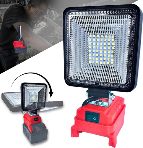 Vista 8 de Luz de trabajo LED de 60W 4500LM compatible con batería Milwaukee de 18 V