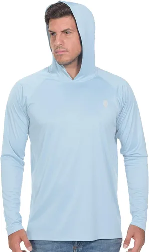 Vista 22 de Camisa de pesca para hombres de manga larga, con protección solar SPF 50+ UV, camiseta tipo sudadera Negro