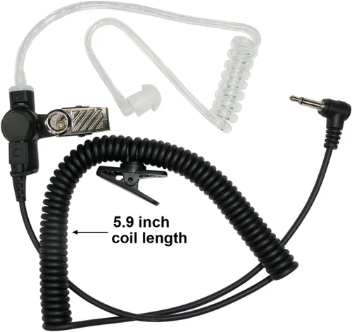 Vista 7 de Receptor de 0.138 in / audífono de vigilancia con tubo de bobina transparente para radios de dos vías