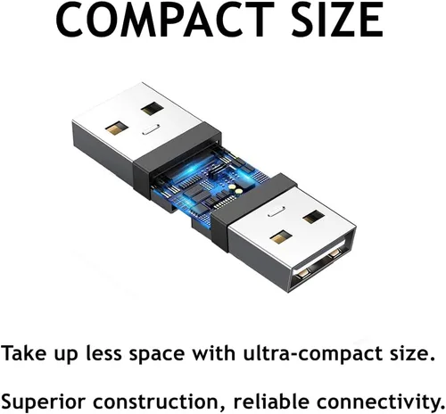 Vista 3 de PENGLIN Acoplador de montaje en panel USB 2.0, conector de paso USB, adaptador de extensión de mamparo hembra a hembra con tapón de agua/polvo