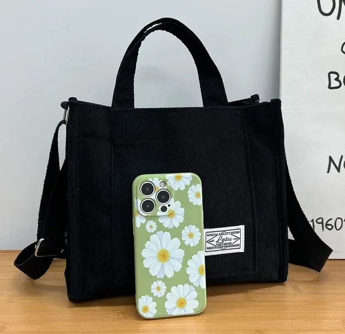 Vista 8 de Bolso de mano para mujer, bolso pequeño con estilo para mujer, bolso de mano de pana para mujer, bolso cruzado de moda, bolsa universitaria 2023