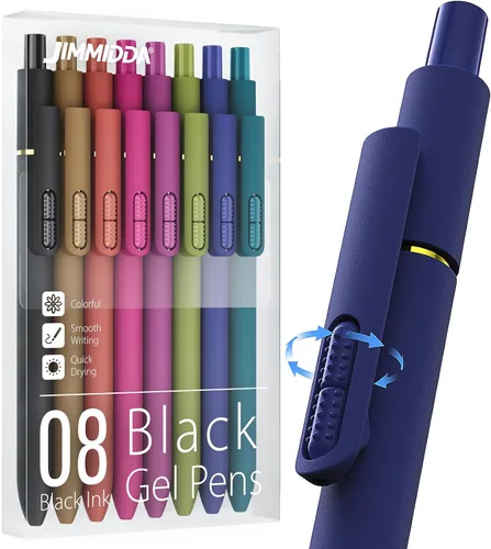 Vista 13 de 16 bolígrafos de gel negros - 0.7mm de punta media, bolígrafos de tinta negra Escritura suave - Bolígrafo retráctil de secado rápido para hombres