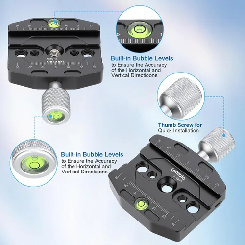 Vista 7 de Abrazadera de liberación rápida de 2.756 in compatible con placa de estilo Arca Swiss para trípode Ballhead asiento universal de cambio rápido