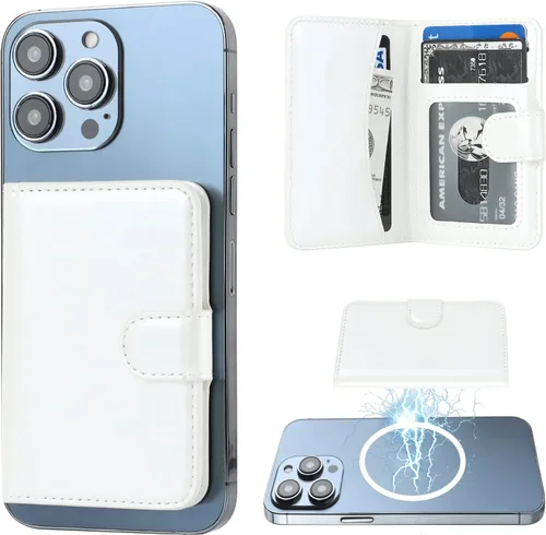 Vista 20 de Bocasal Cartera Magnética para MagSafe, Soporte Magnético para Tarjetas con Bloqueo RFID de Cuero, para iPhone 16/15/14/13/12 Pro/Max/Plus, Cartera