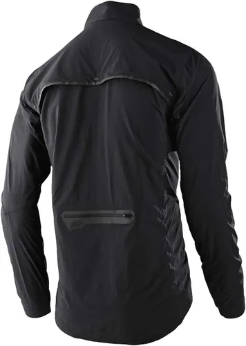 Vista 4 de Troy Lee Designs Chaqueta cortavientos impermeable para ciclismo de montaña y carreras, Shuttle, Negro