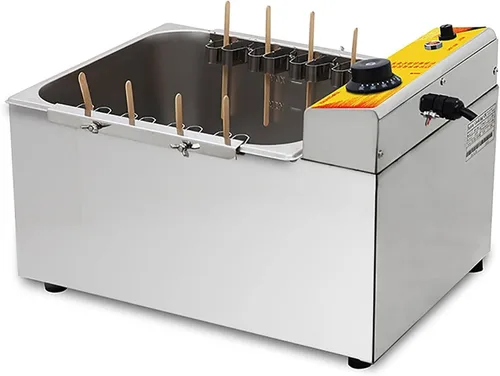Vista 5 de 12L Gran Capacidad Comercial Automático Queso Hot Dog Sticks Freidora Eléctrica Profunda Perro de Maíz Caliente Máquina